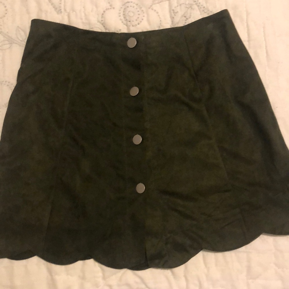 Suede mini skirt